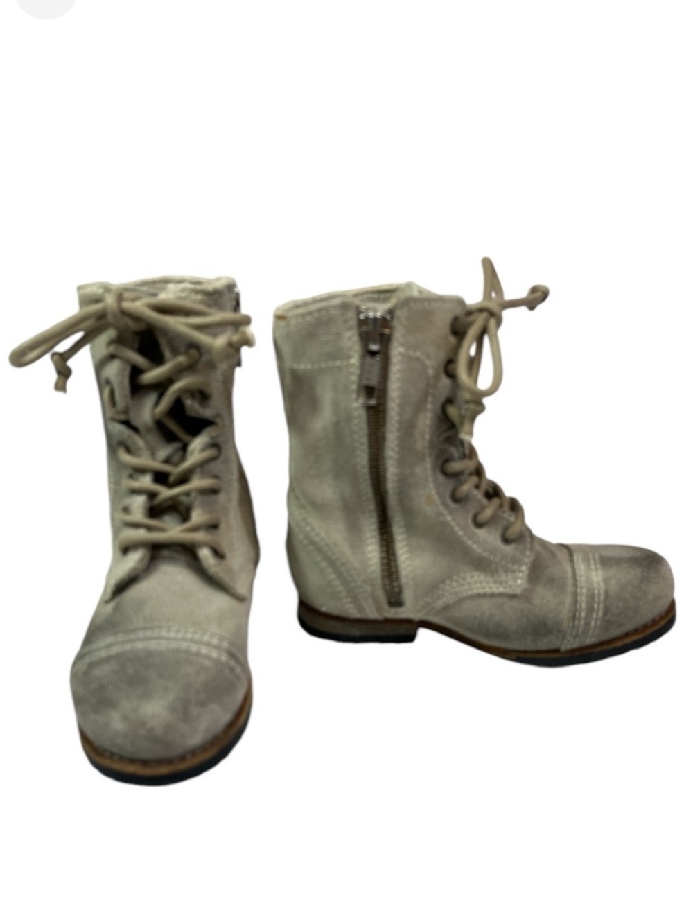 All Saints Spitalfields Jacks Place Moto Combat Boots, Distressed Suede, Size 25
